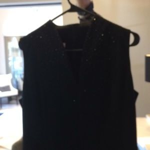 Sleeveless black beaded top dress